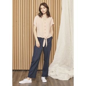 The Good Jane Sweet Petals Stripe V-Neck  Tie